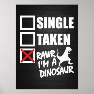 En. Tagen. RAWR Jag är Dinosaur Poster