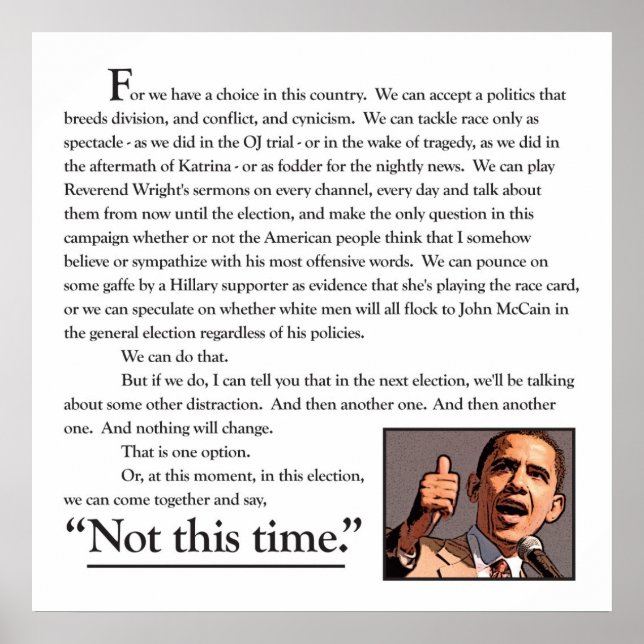 En Tal. One Dream Poster (Framsidan)