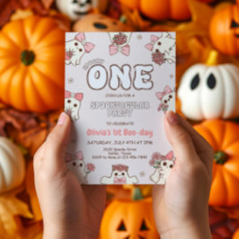 En talare Babe Retro Halloween första födelsedag Inbjudningar
