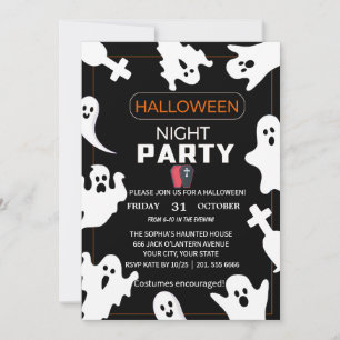En talarkväll med Spöken - Halloween-inbjudan Inbjudningar