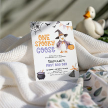 En talesman Goose Halloween Birthday-inbjudan