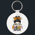 En taloky Bride Halloween Messy Bun Witchy Monste Nyckelring<br><div class="desc">En taloky Bride Halloween Messy Bun Witchy Monster Pumpkin</div>