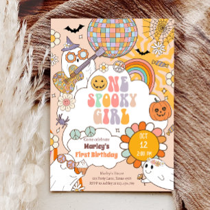 En taloky Girl Retro Halloween Första födelsedagen Inbjudningar