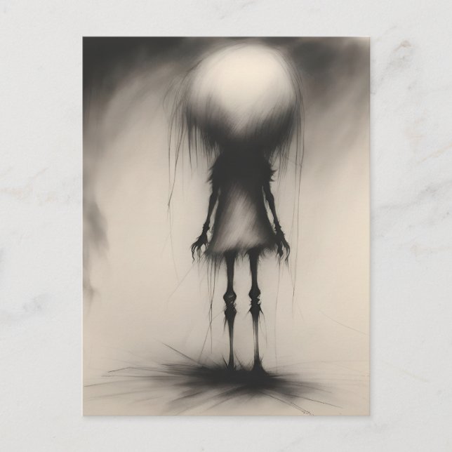 En taloky Haunted Ghost Child Happy halloween Vykort (Framsida)