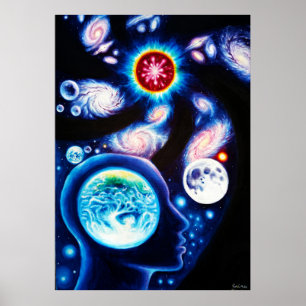 En tänkare och hans syn på universum poster