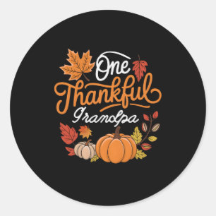 En tankfull morfar höstfällning Thanksgiving Runt Klistermärke