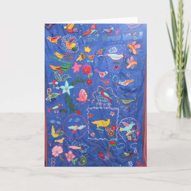 En Tapestry av fågelhälsningkortet Kort (Framsida)