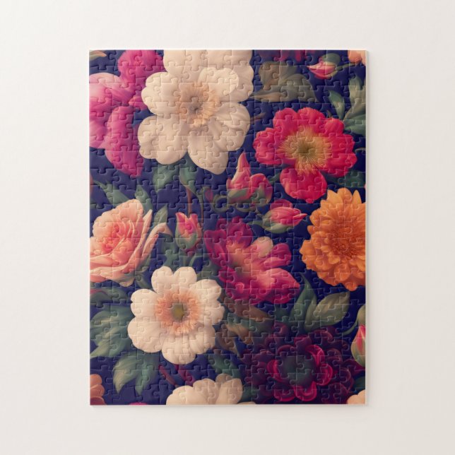 En tapet med ett blommönster  pussel (Vertikal)