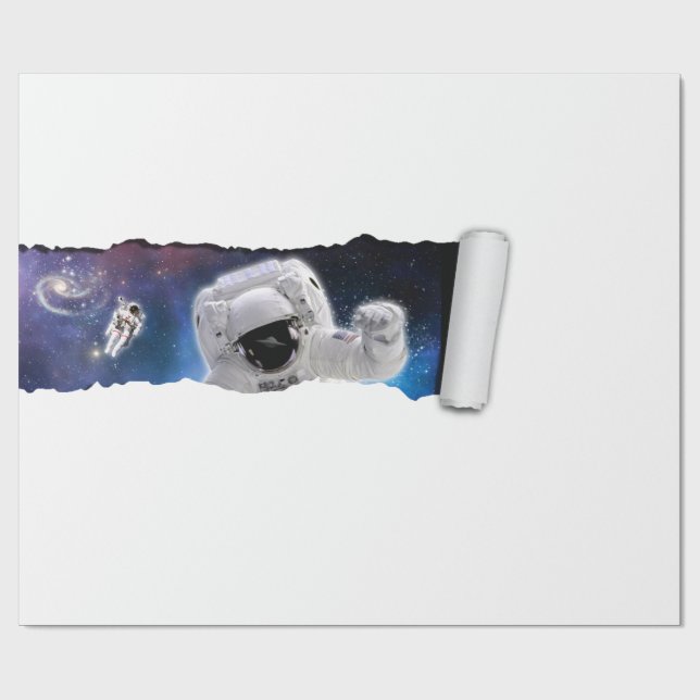 En tårta i rymden - Astronaut Alien Encounter - Ri Presentpapper (Platt)