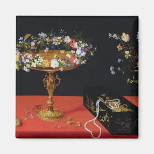 En Tazza med blommor lever fortfarande Magnet