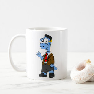 En Tecknad Brontosaur begravde sig som Frankenstei Kaffemugg