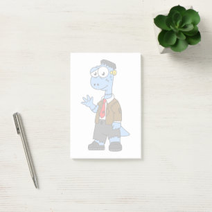 En Tecknad Brontosaur begravde sig som Frankenstei Post-it Block