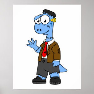 En Tecknad Brontosaur begravde sig som Frankenstei Poster