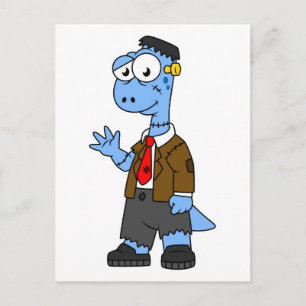 En Tecknad Brontosaur begravde sig som Frankenstei Vykort