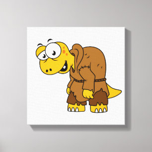 En Tecknad Dinosaur Hunchback. Canvastryck