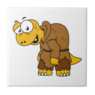 En Tecknad Dinosaur Hunchback. Kakelplatta