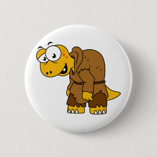 En Tecknad Dinosaur Hunchback. Knapp