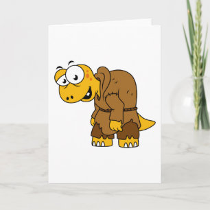 En Tecknad Dinosaur Hunchback. Kort