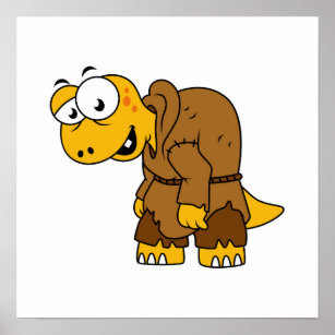 En Tecknad Dinosaur Hunchback. Poster