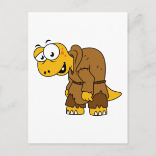 En tecknad dinosaurie puckelrygg. vykort