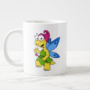 En Tecknad Fairysaur Dinosaur. Jumbo Mugg