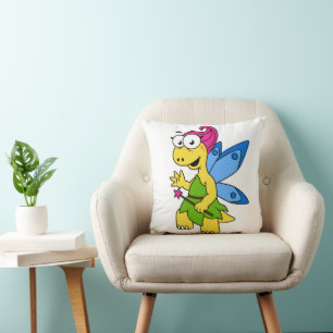 En Tecknad Fairysaur Dinosaur. Kudde