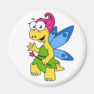 En Tecknad Fairysaur Dinosaur. Magnet