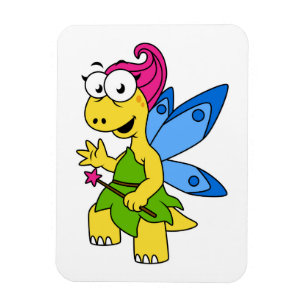 En Tecknad Fairysaur Dinosaur. Magnet