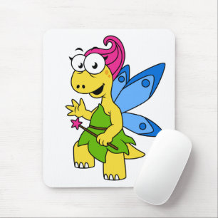 En Tecknad Fairysaur Dinosaur. Musmatta