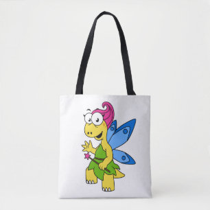 En Tecknad Fairysaur Dinosaur. Tygkasse