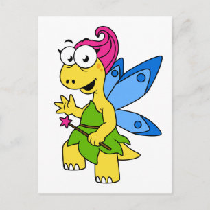 En Tecknad Fairysaur Dinosaur. Vykort