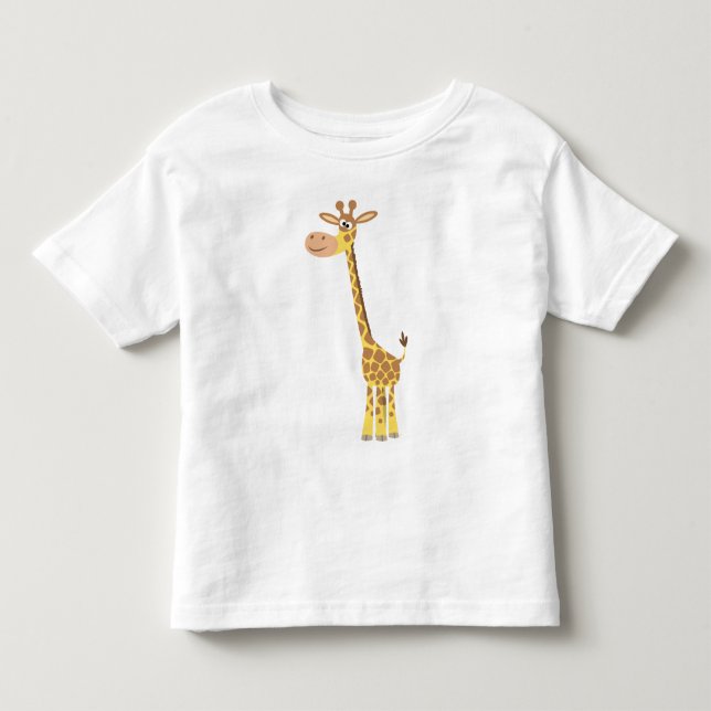 En tecknad giraffe Barn T-shirt (Framsida)