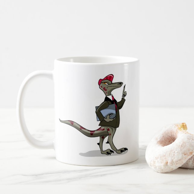 En Tecknad Iguanodon Clerk. Kaffemugg (Med munk)