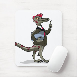 En Tecknad Iguanodon Clerk. Musmatta