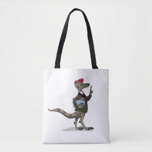 En Tecknad Iguanodon Clerk. Tygkasse