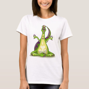 En Tecknad Iguanodon Dinosaur som gör Yoga. T Shirt