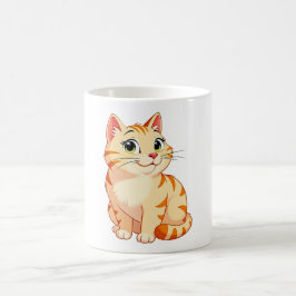 en tecknad orange tabbykatt kaffemugg