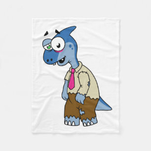 En Tecknad Parasaurolophus var en Zombie. Fleecefilt