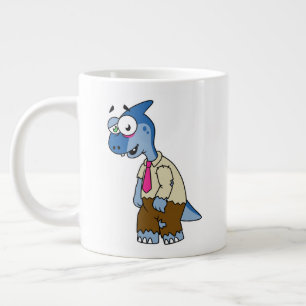 En Tecknad Parasaurolophus var en Zombie. Jumbo Mugg