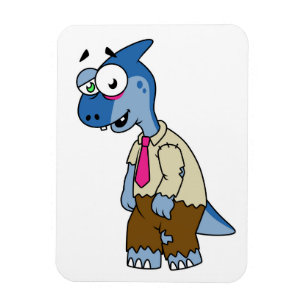 En Tecknad Parasaurolophus var en Zombie. Magnet