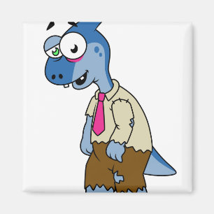 En Tecknad Parasaurolophus var en Zombie. Magnet