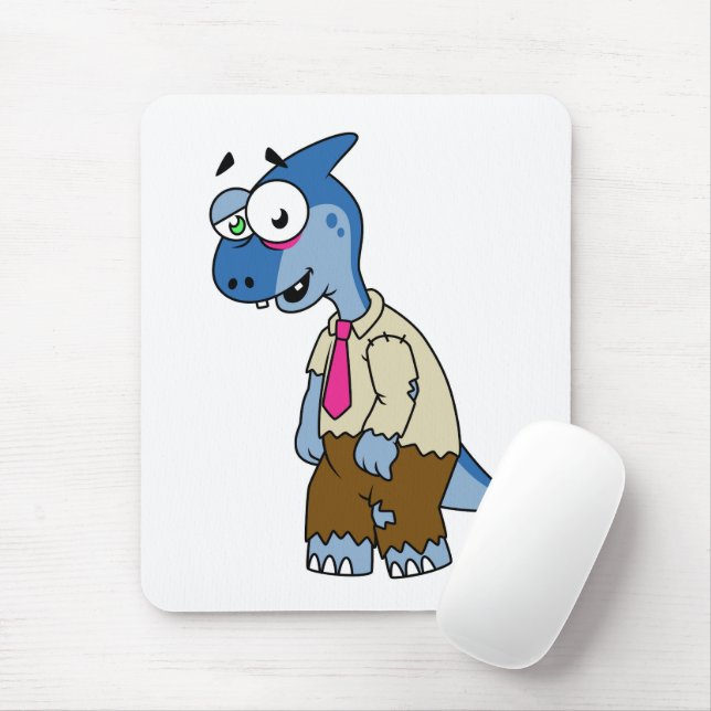 En Tecknad Parasaurolophus var en Zombie. Musmatta (Med mus)