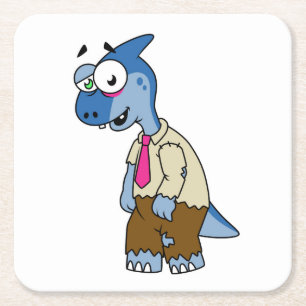 En Tecknad Parasaurolophus var en Zombie. Underlägg Papper Kvadrat