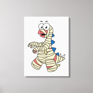 En Tecknad Stegosaurus klämde upp som en mamma. Canvastryck
