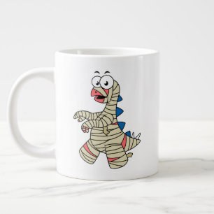 En Tecknad Stegosaurus klämde upp som en mamma. Jumbo Mugg