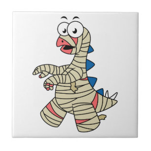 En Tecknad Stegosaurus klämde upp som en mamma. Kakelplatta