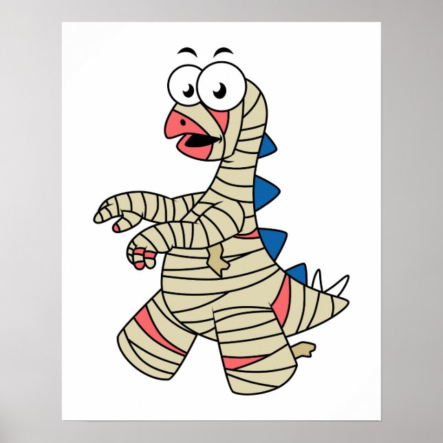 En Tecknad Stegosaurus klämde upp som en mamma. Poster (Framsidan)