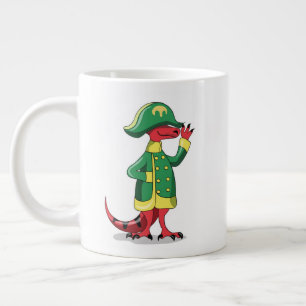 En Tecknad Tyrannosaur Rex trycktes ned som Napole Jumbo Mugg