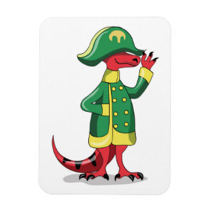 En Tecknad Tyrannosaur Rex trycktes ned som Napole Magnet