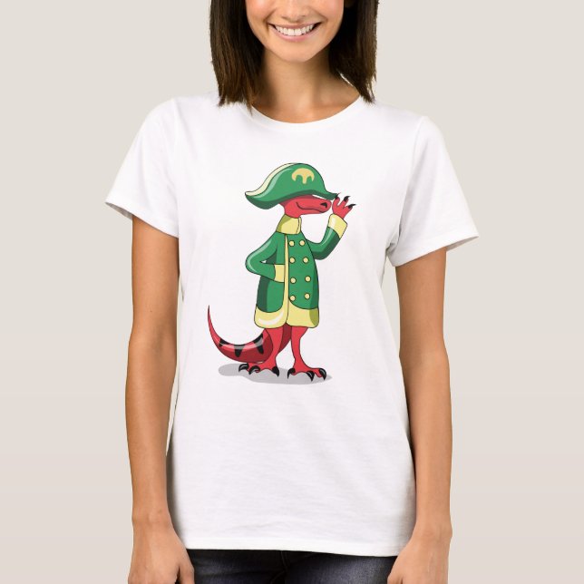 En Tecknad Tyrannosaur Rex trycktes ned som Napole T Shirt (Framsida)